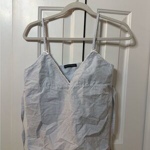 Brandy Melville Blue and White Striped Tank Top